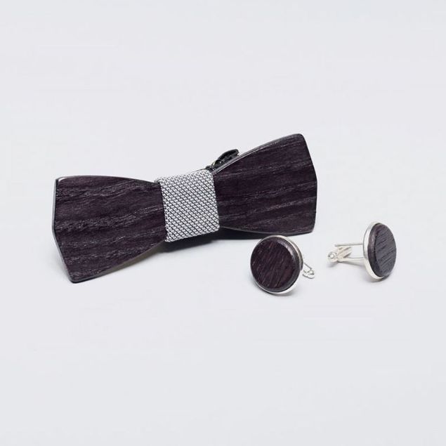 Picture of Classy Dark Wooden Bowtie